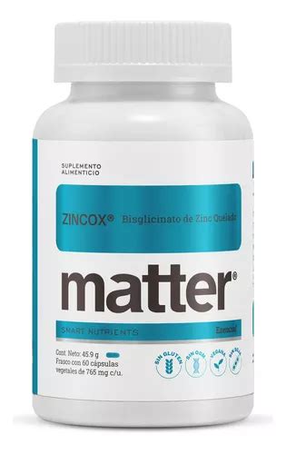 Bisglicinato De Zinc Quelado 60 Cápsulas Zincox Matter Sabor N A