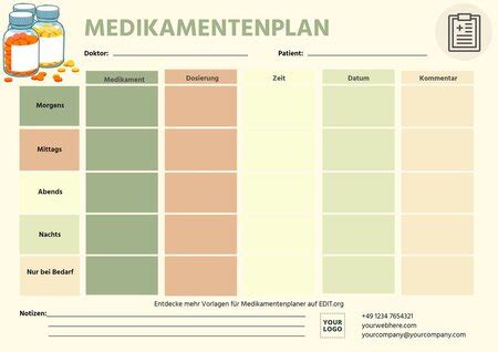 Medikamentenplan Selbst Erstellen