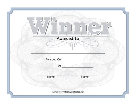 Winner Certificate Template - Grey Download Printable PDF | Templateroller