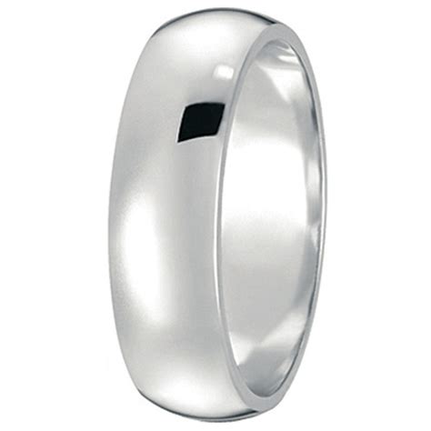 Dome Comfort Fit Wedding Ring Band 14k White Gold (6mm) - UB25