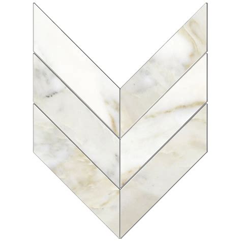 Calacatta Gold X Polished Macro Chevron Mosaic Pera Tile