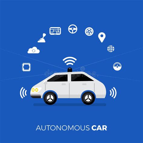 Autonomous Car Self Driving Technology Stock Vector Illustration Of