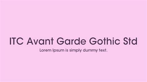 ITC Avant Garde Gothic Std Font Download Free PC/Mac and Web Font