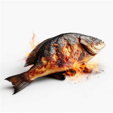 Premium AI Image | A fish is burning on fire with the word fish on it