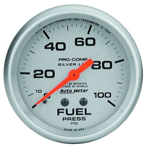 Auto Meter Fuel Pressure Gauge Ultra Lite 0 100 Psi Mechanical Anal