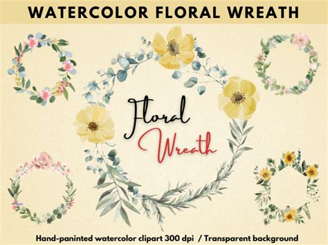 Watercolor Winter Floral Wreath PNG Graphic By PandaPaws Creative Fabrica