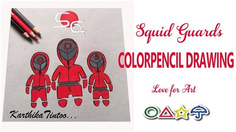 Squid Game Guards Character Pencil Drawing 📱i Squid Game Guards Play With Colorpencils Youtube