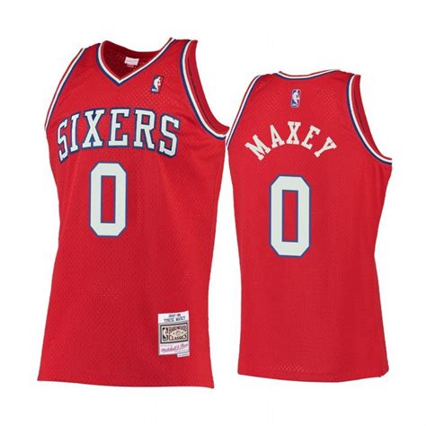 Tyrese Maxey 0 Philadelphia 76ers Hardwood Classics Jersey Red