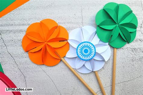 Tricolour Paper Flower Craft India Flag Craft