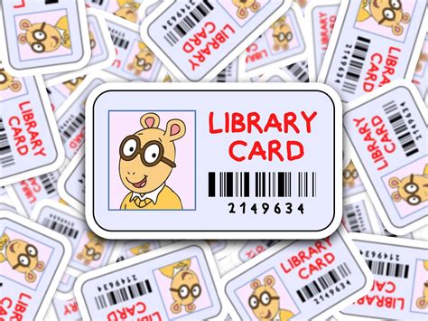 Arthur Library Card Sticker, PBS Library Card Sticker, Arthur Library ...