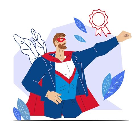 Premium Vector Successful And Purposeful Businessman Superhero And