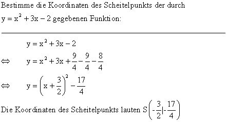 Quadratische Funktionen Vermischte Übungen Übung 8