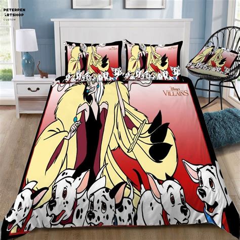 101 Dalmatians Cruella Disney Cartoon Duvet Cover Pillowcases Etsy