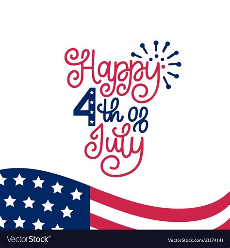 Happy Fourth Of July Hand Lettering Royalty Free Vector