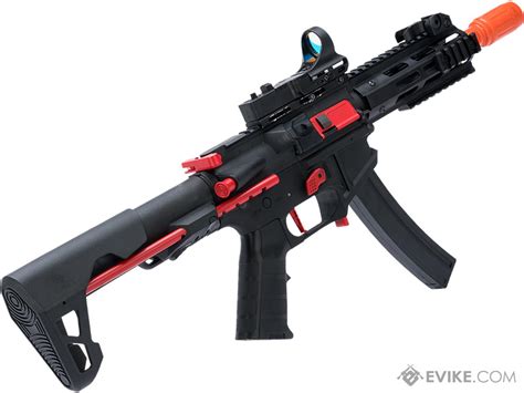 King Arms Pdw Mm Sbr Airsoft Aeg Rifle Color Black Red M Lok