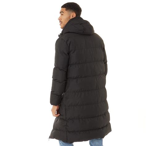 Buy Fluid Mens Longline Hooded Puffer Jacket Black