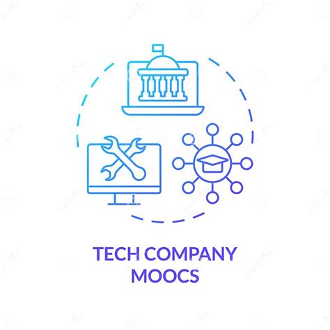 Gradient Thin Linear Icon Tech Company Moocs Concept Stock Illustration Illustration Of Simple