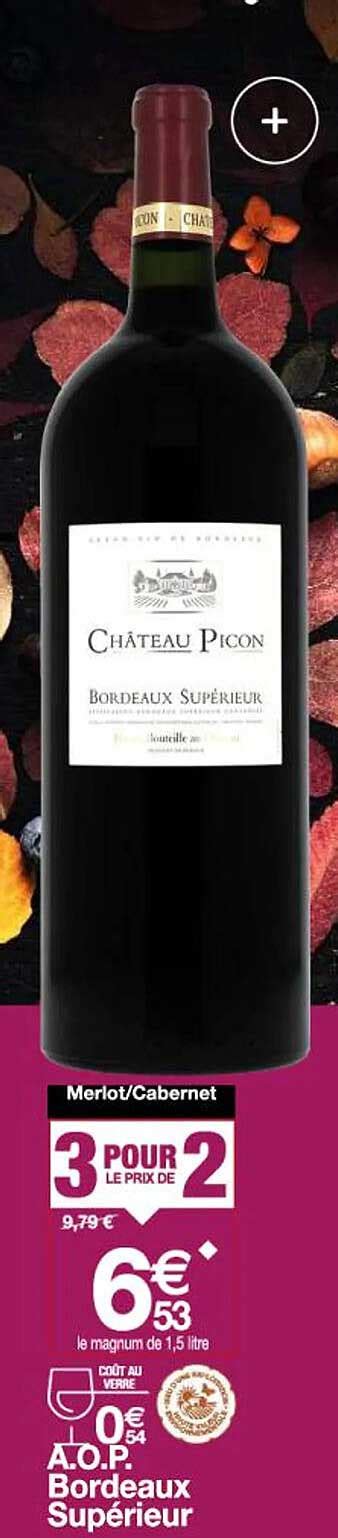 Promo Bordeaux Supérieur Aop 2020 Château Du Grava chez Auchan