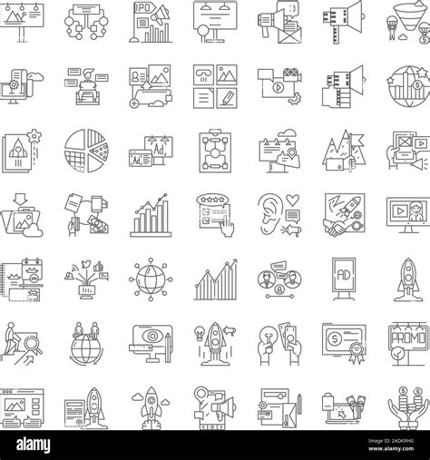 Project Plan Linear Icons Signs Symbols Vector Line Illustration Set