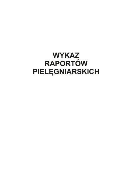 Wykaz raportów pielęgniarskich ADMED