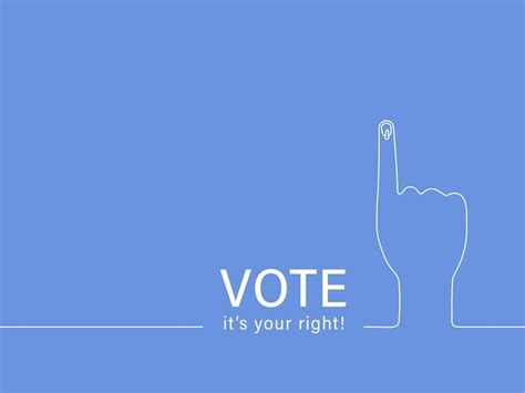 Premium Vector | Vote Its Your Right Text With Voting Sign On Linear Hand Against Blue Background