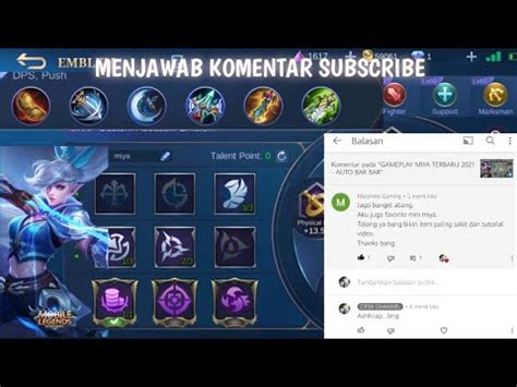 BUILD MIYA TERSAKIT 2021 EMBLEM ASSASSIN GAMEPLAY YouTube