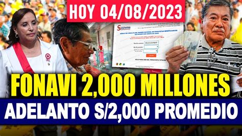 Lo Ltimo Fonavi Pago Millones Adelanto X Fonavista S Soles