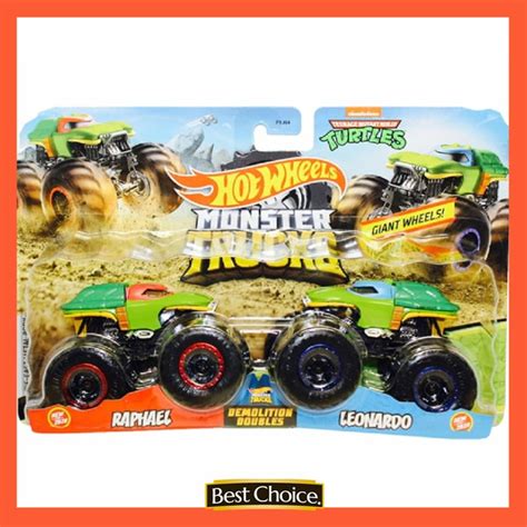 Jual Hot Wheels Monster Trucks Demo Doubles TMNT Raphael Vs Leonardo Shopee Indonesia