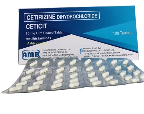 CETIRIZINE 100 Tablets 10mg CETICIT Antihistamine Lazada PH