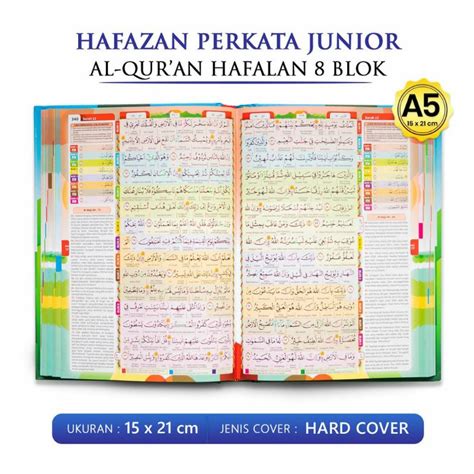 Jual Al Quran Hafalan Hafazan Junior 8 Blok Perkata Al Qosbah Arafah