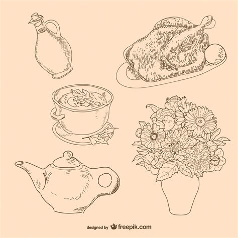 Free Vector | Food and flowers