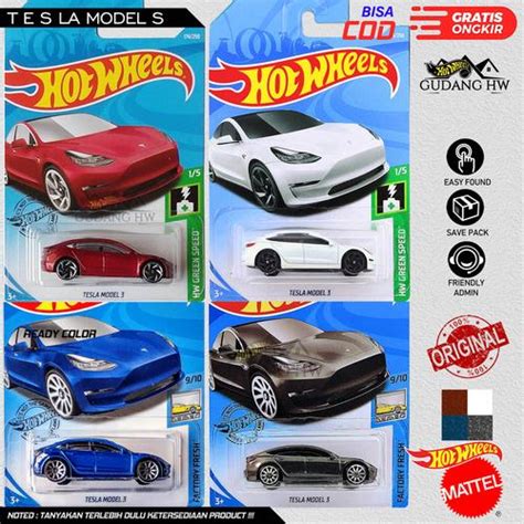 Jual Hot Wheels Tesla Model Easy Packed Biru Kota Depok Gudang Hw Tokopedia