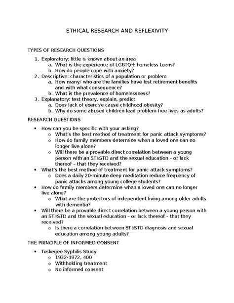 Ethical Research AND Reflexivity - ETHICAL RESEARCH AND REFLEXIVITY