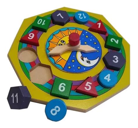 Juego Did Ctico Reloj Figuras Geom Tricas N Meros Colores En Venta En