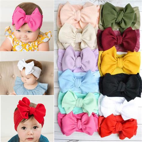 Baby Accessories Infant Baby Girl Cute Bow Headband Newborn Solid ...