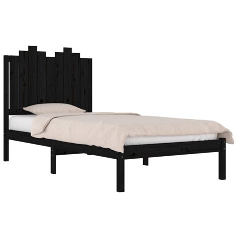 Estructura De Cama Madera Maciza De Pino Negra 90x200 Cm Referencia