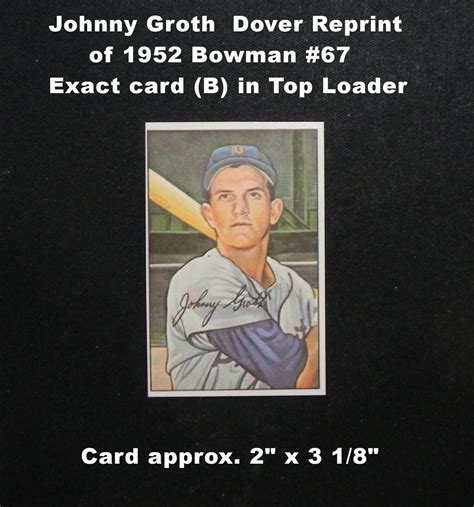 Johnny Groth Dover Reprint Of Bowman Card Exact Card B Ebay