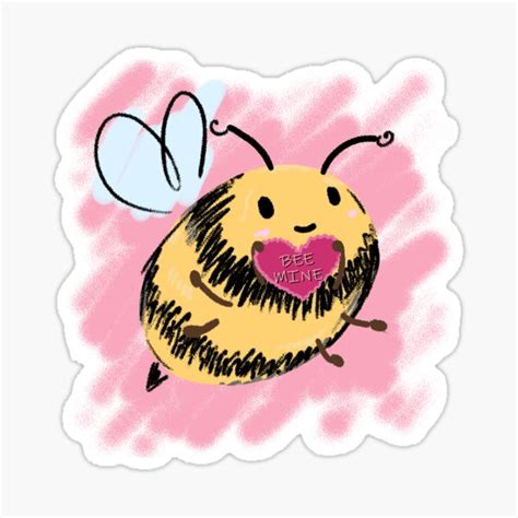 Bee Mine Chubby Bumble Bee Sticker For Sale By Chubbyworm Redbubble