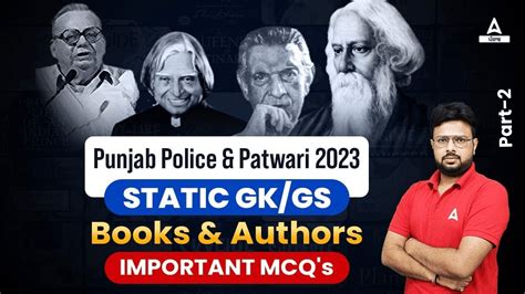 Important Books And Authors Static Gk Classes For Punjab Police