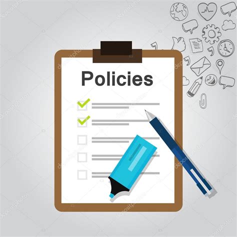 Policies regulation concept list document company clipboard — Stock ...