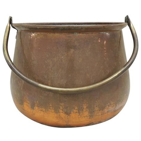 Large Round Copper And Brass Handle Cauldron At 1stDibs Brass