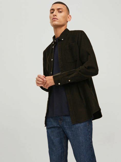 Рубашка вельветовая Jack & Jones 12210930 XS Зеленая (5715306994322 ...