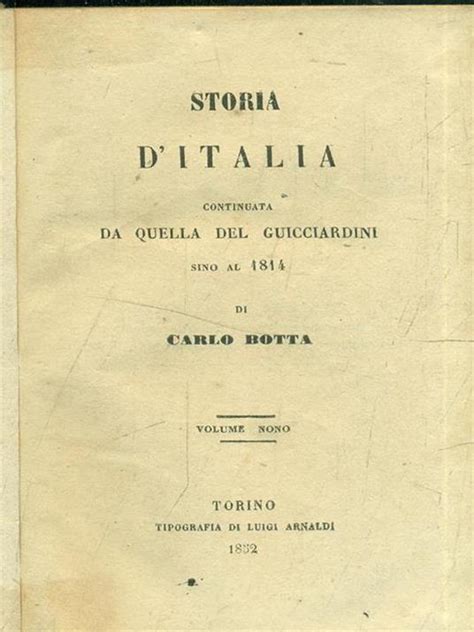 Storia D Italia Vol Carlo Botta Libro Usato Tipografia