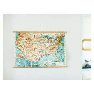 Vintage Map Hallway Staging Art Retro Recibidor Y Pasillo Los