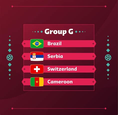 Futebol mundial 2022 grupo g bandeiras dos países participantes do