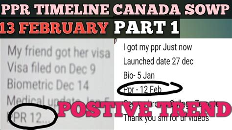 13 FEBRUARY LATEST PPR TIMELINE CANADA SOWP YouTube