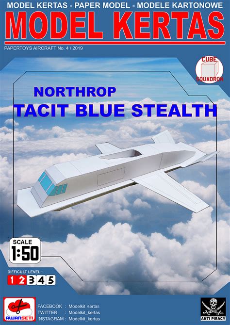 Northrop Tacit Blue Stealth Paper Model Ecardmodels