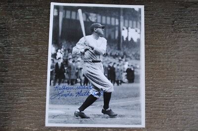 BABE RUTH PHOTO SIGNED BY GRANDAUGHTER LINDA RUTH TOSETTI BASEBALL