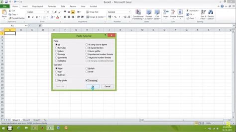 How To Paste Horizontal To Vertical And Vertical To Horizontal In Excel Youtube