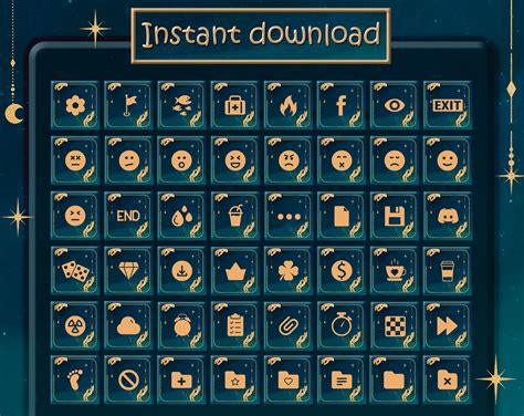 Stream Deck Icons Set Screensavers Celestial Icon Pack Etsy